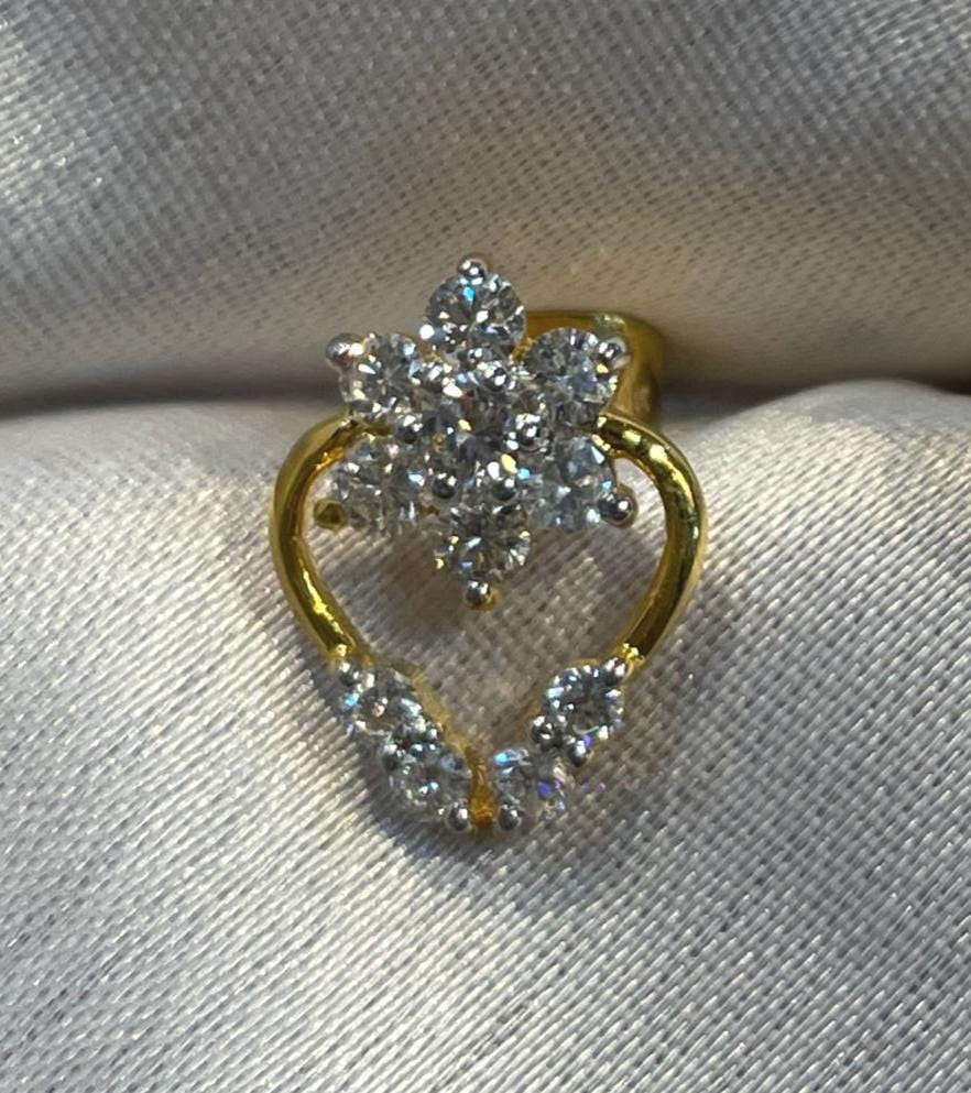 Elegant Heart Floral Diamond Stud Earrings Suvera Jewelery