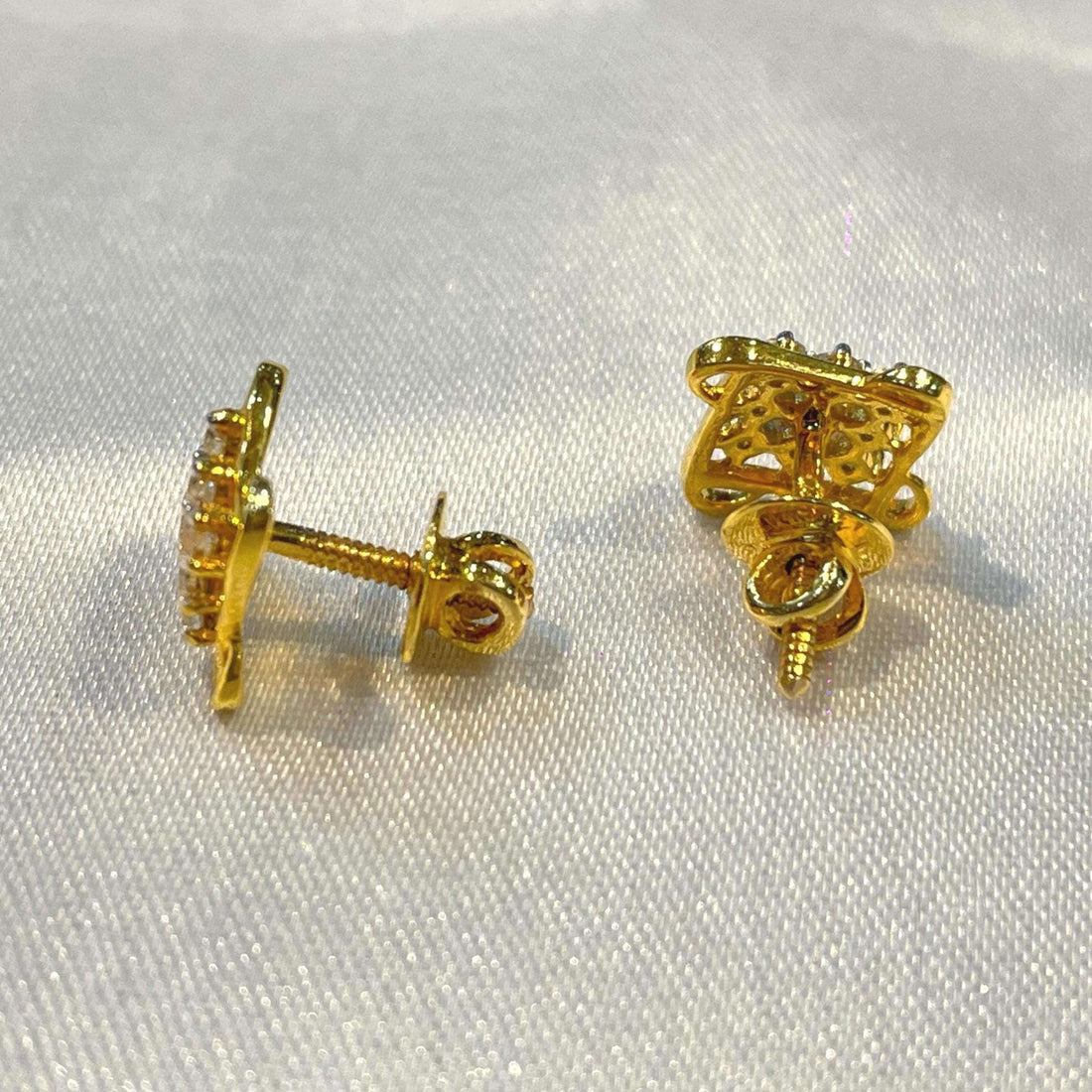 Square Diamond Stud Earrings Suvera Jewelery