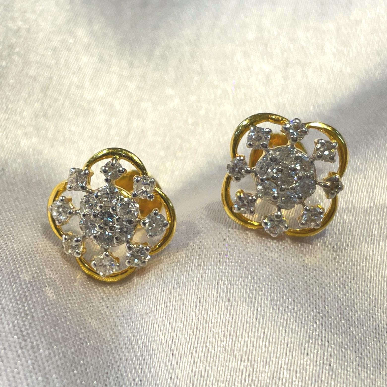 Diamond Clover Earrings Suvera Jewelery