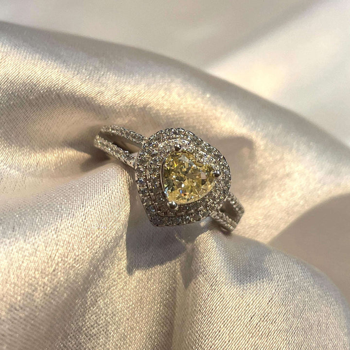 Heart Cut CZ Engagement style Ring with Double Halo Suvera Jewelery