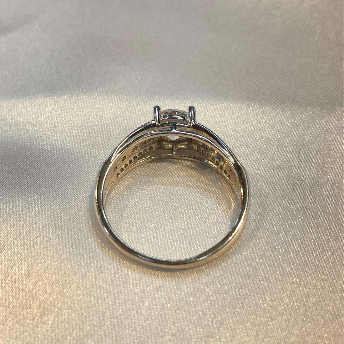 Sterling Silver Wide Band Engagement Ring for Women Suvera Jewelery