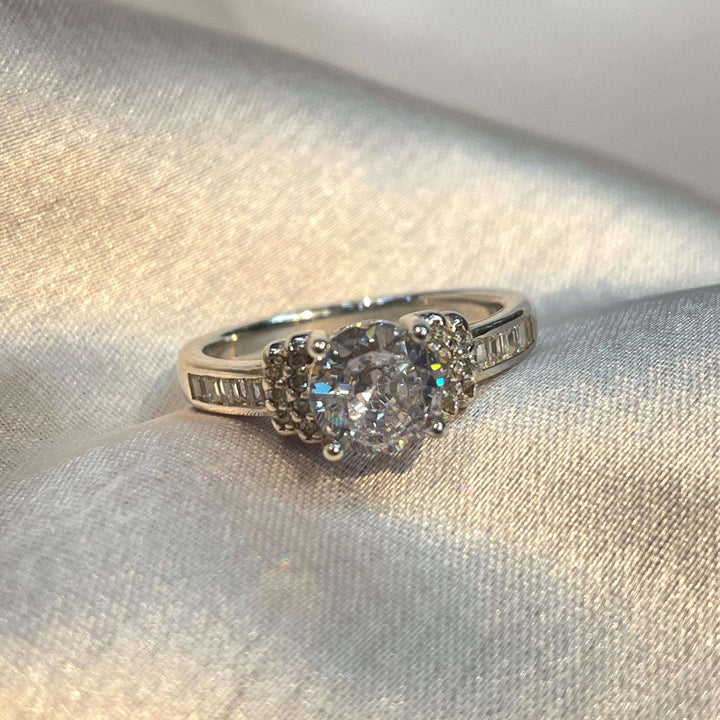 Classic Halo-Style Sparkling Promise Ring for Women Suvera Jewelery