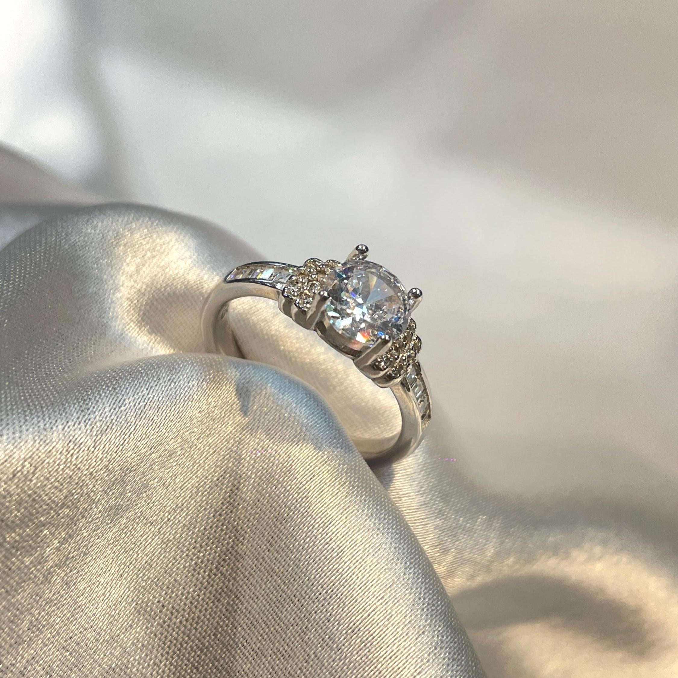 Classic Halo-Style Sparkling Promise Ring for Women Suvera Jewelery