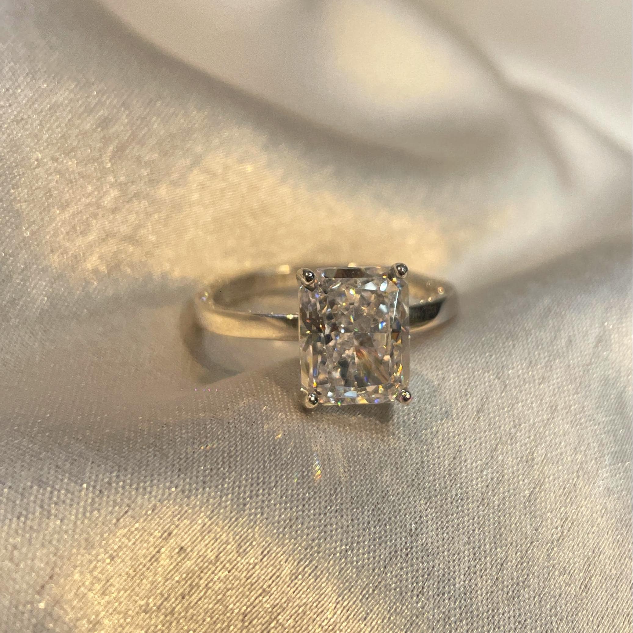 Radiant Cut Modern Engagement Ring for Women Suvera Jewelery