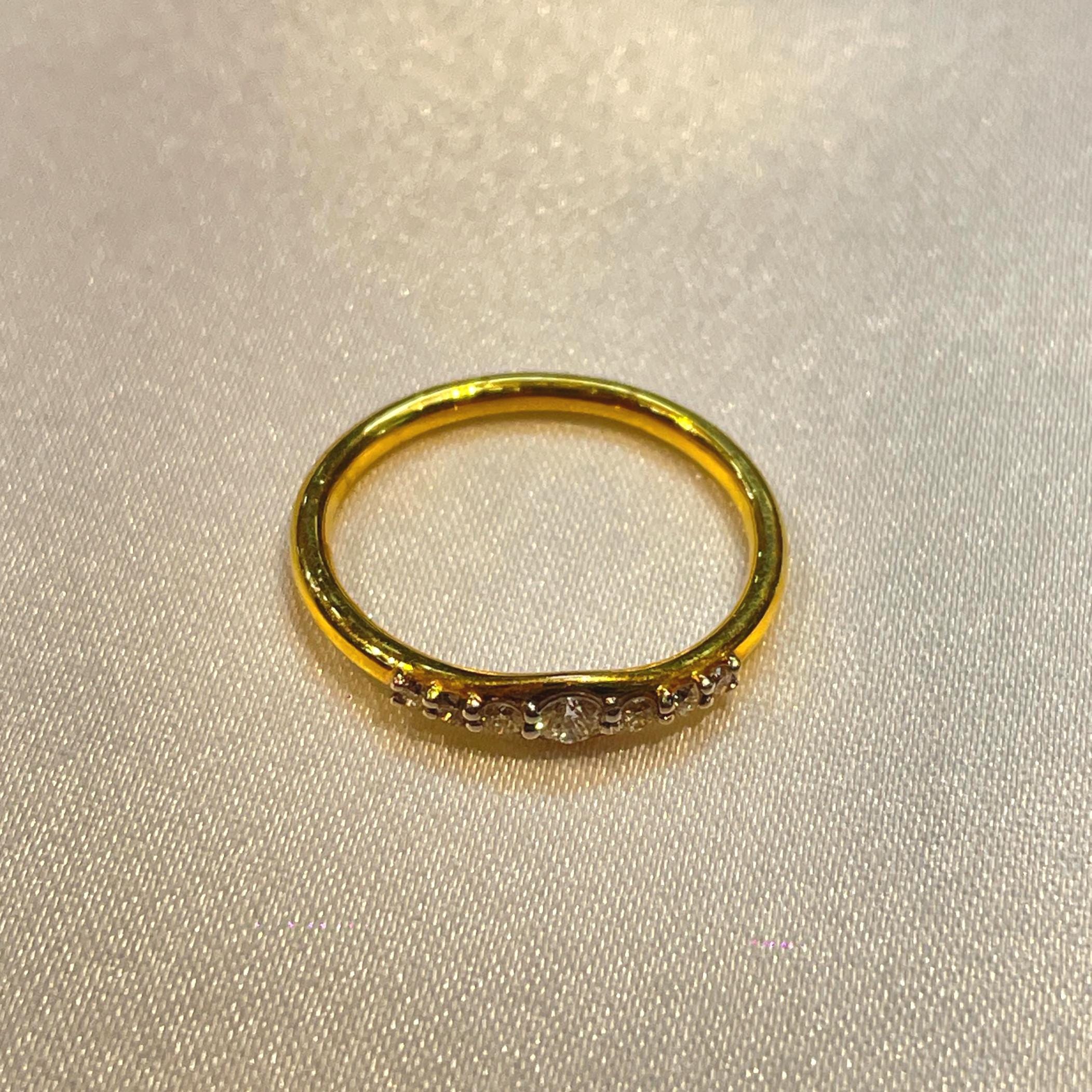 Minimal Curved Stackable Diamond Ring for Her