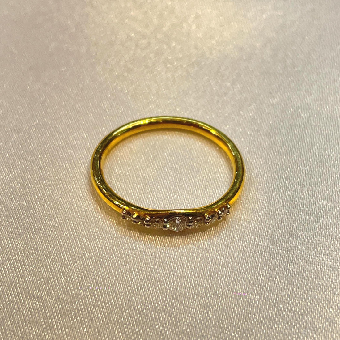 Minimal Curved Stackable Diamond Ring for Her