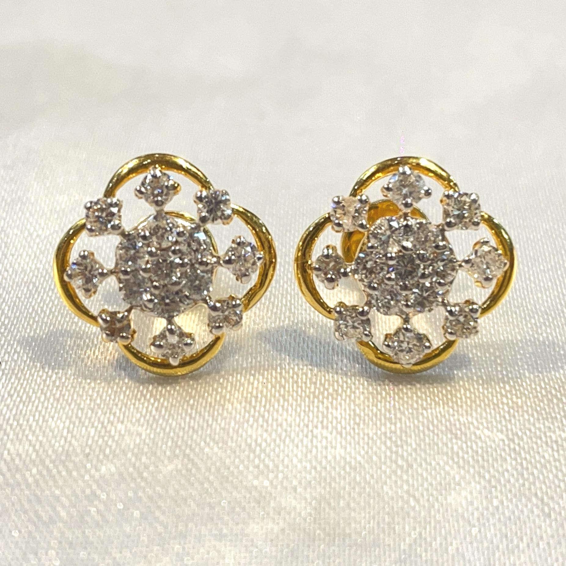 Diamond Clover Earrings Suvera Jewelery