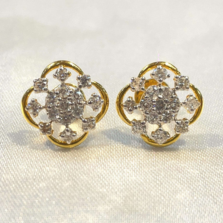 Diamond Clover Earrings Suvera Jewelery