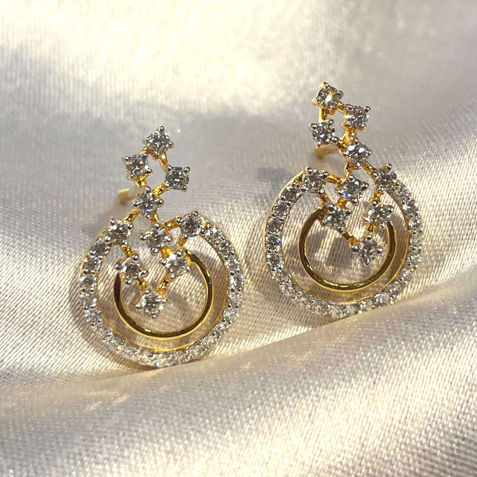 Luxury Double Halo Diamond Earrings Suvera Jewelery