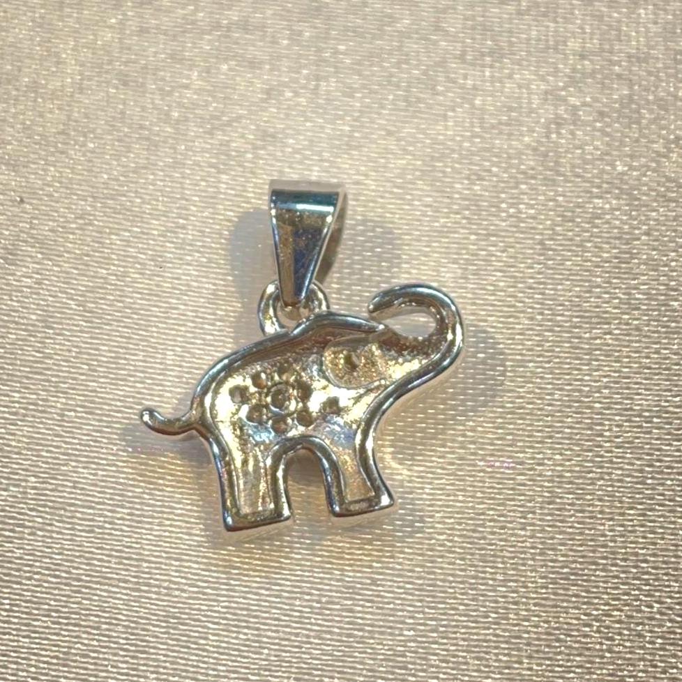 Sterling Silver Elephant Pendant with Pave Cz Detailing, Good Luck Charm Suvera Jewelery 925_Sterling_Silver anniversary_gift birthday_gift dainty_necklace diamond_necklace elephant_pendant everyday_necklace gift_for_her minimalist_necklace
