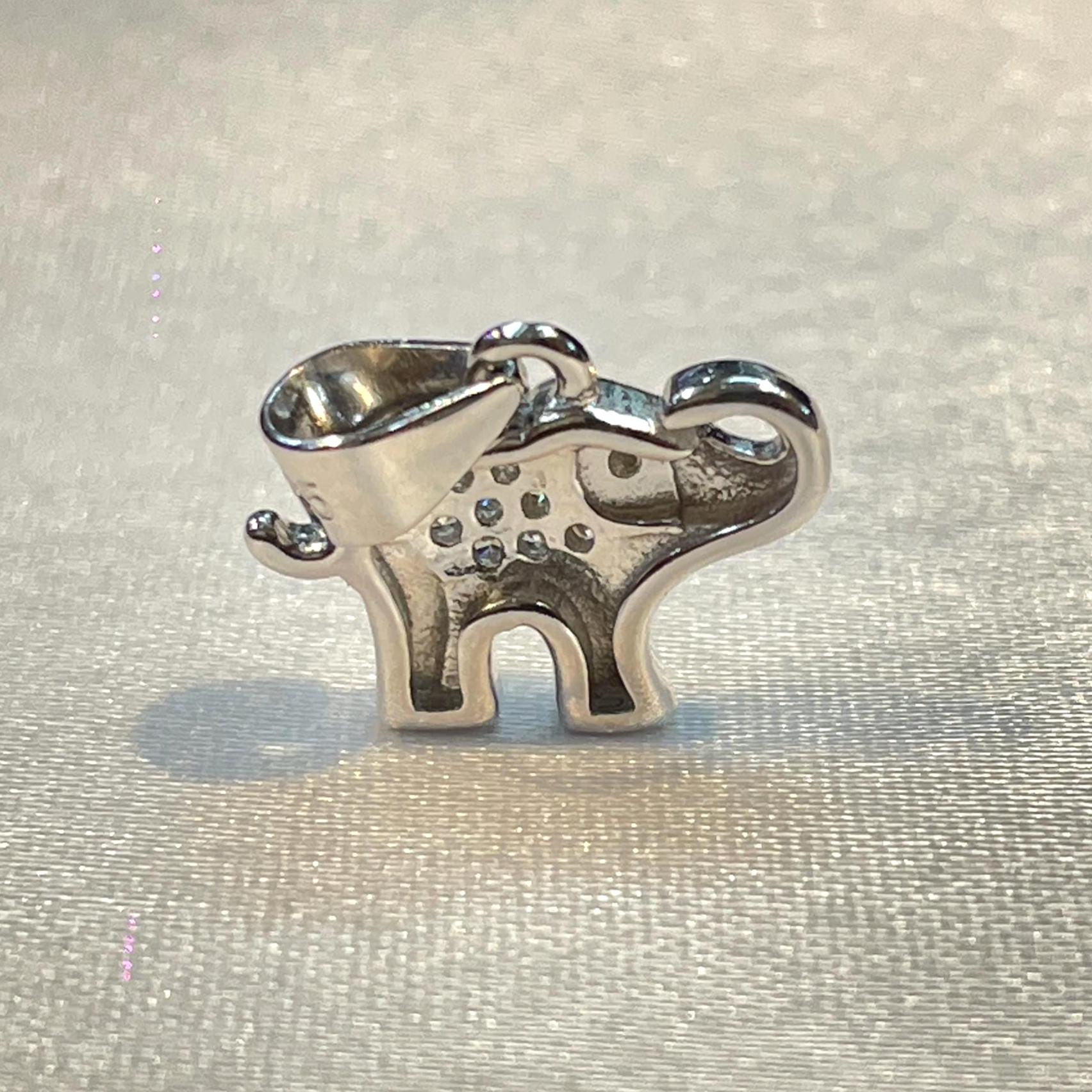 Sterling Silver Elephant Pendant with Pave Cz Detailing, Good Luck Charm Suvera Jewelery 925_Sterling_Silver anniversary_gift birthday_gift dainty_necklace diamond_necklace elephant_pendant everyday_necklace gift_for_her minimalist_necklace