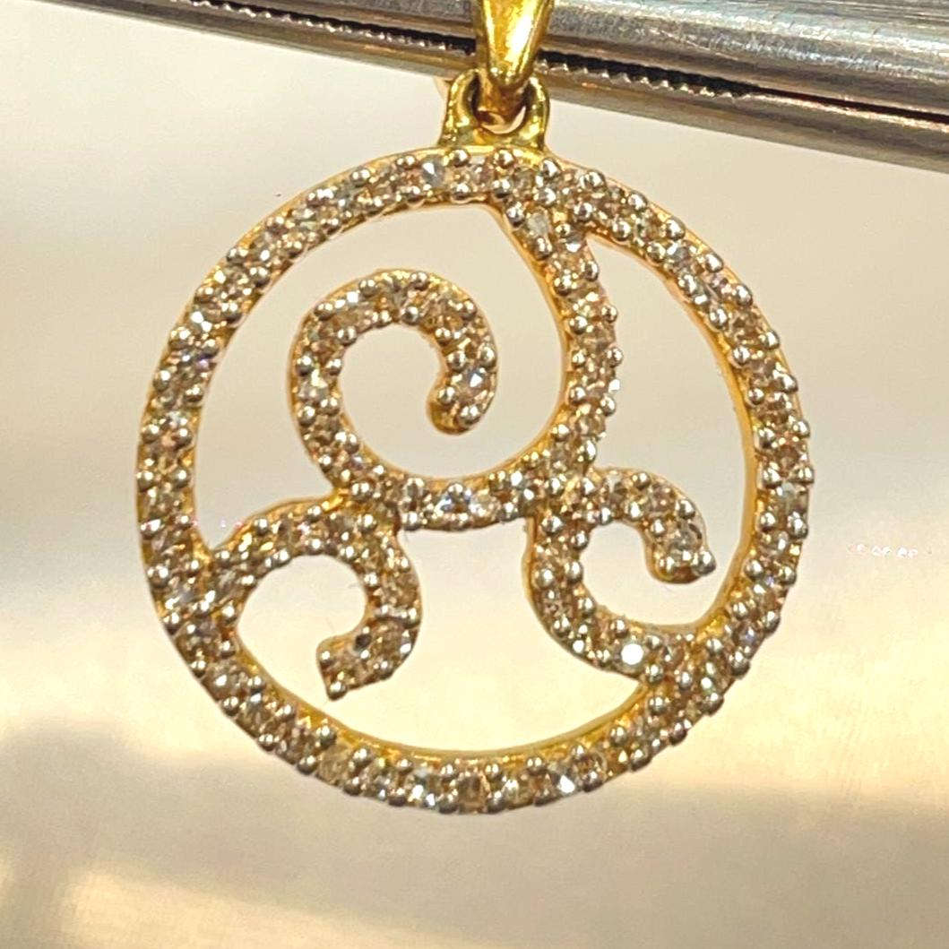 Gold Swirl Medallion Pendant Suvera Jewelery