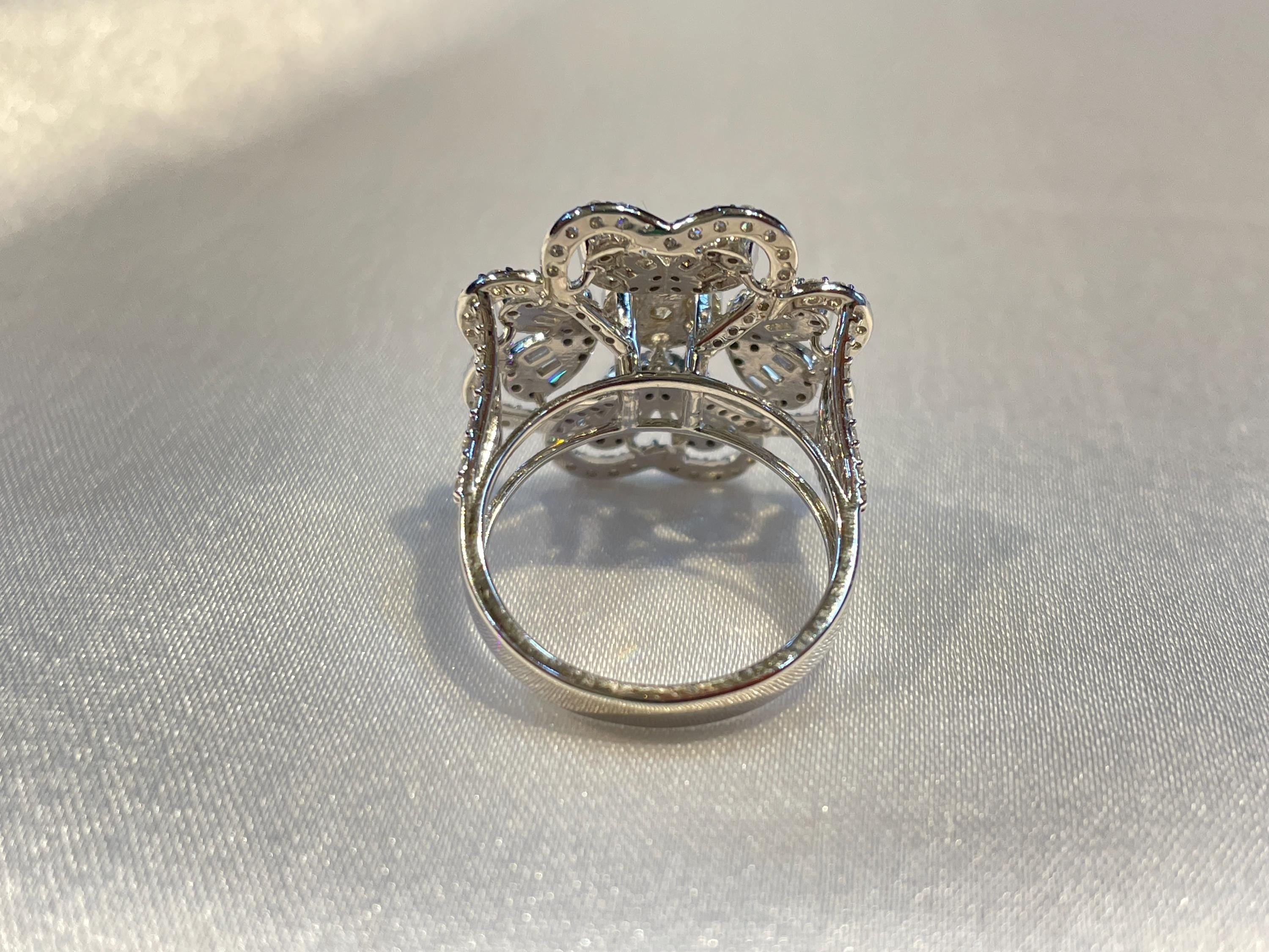 Baguette & Round Natural Diamond Statement Ring