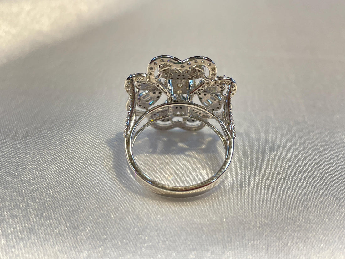 Baguette & Round Natural Diamond Statement Ring