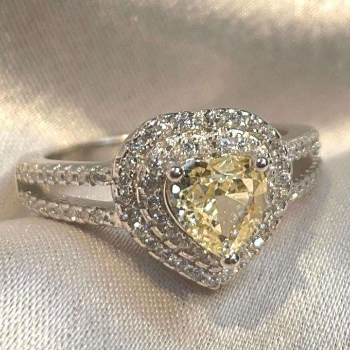 Heart Cut CZ Engagement style Ring with Double Halo Suvera Jewelery