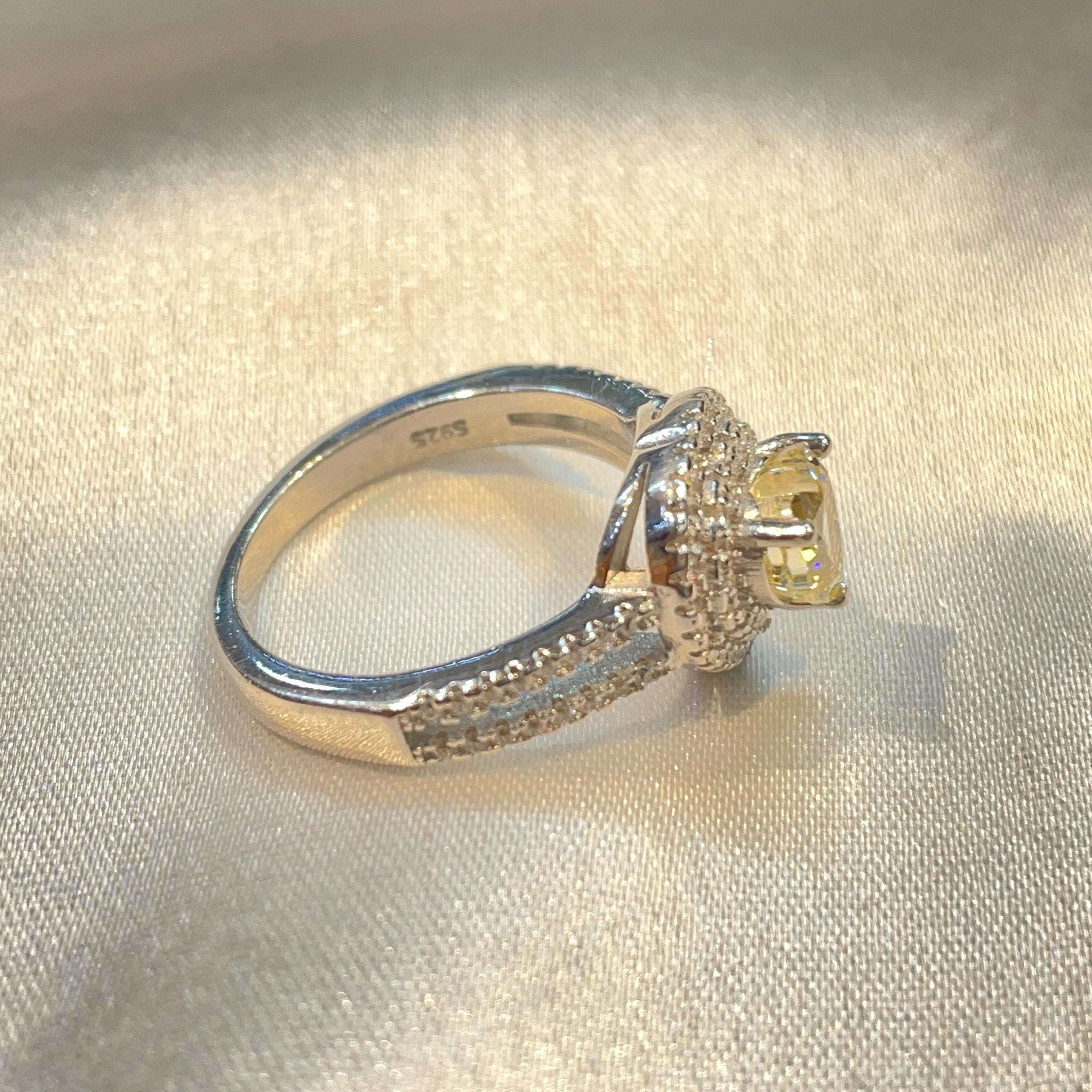 Heart Cut CZ Engagement style Ring with Double Halo Suvera Jewelery