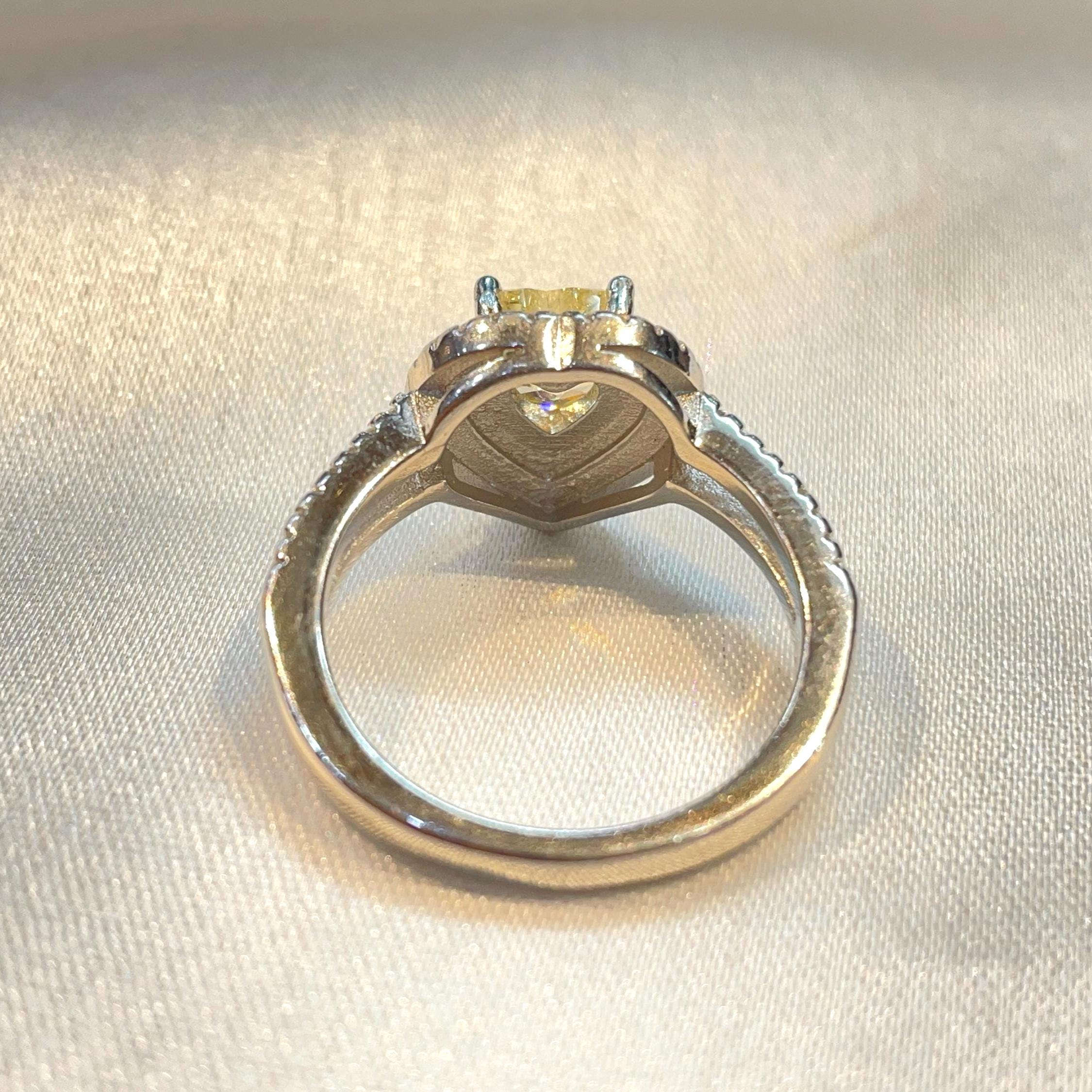 Heart Cut CZ Engagement style Ring with Double Halo Suvera Jewelery