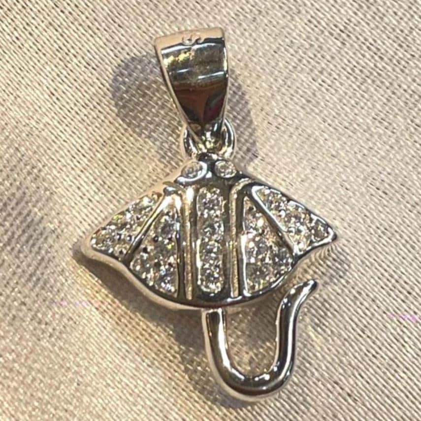 Elegant Sterling Silver Umbrella Pendant with Sparkling Cz Inlay Suvera Jewelery birthday_gift charm_necklace custom_necklace dainty_necklace delicate_necklace diamond_necklace everyday_necklace gift_for_her minimalist_necklace silver_jewelry