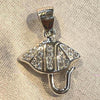 Elegant Sterling Silver Umbrella Pendant with Sparkling Cz Inlay