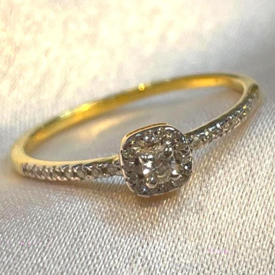 Cushion Halo Pavé Band Ring for Wife Suvera Jewelery 14k_Gold_Ring 18k_Gold_Ring Anniversary_gift Cocktail_Ring Dainty_Gold_Ring Diamond_Ring Engagement_Ring Gift_for_Her Gold_Jewelry Gold_Ring Promise_Ring Solid_Gold_Ring y2k_ring