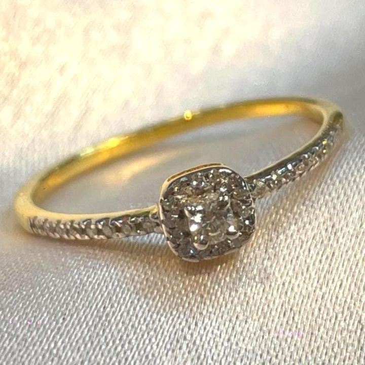 Cushion Halo Pavé Band Ring for Wife Suvera Jewelery 14k_Gold_Ring 18k_Gold_Ring Anniversary_gift Cocktail_Ring Dainty_Gold_Ring Diamond_Ring Engagement_Ring Gift_for_Her Gold_Jewelry Gold_Ring Promise_Ring Solid_Gold_Ring y2k_ring