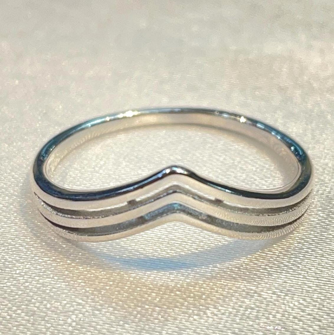 Tri-Chevron Stackable Ring  for Her Suvera Jewelery 925_Silver_Ring Christmas_Gift Cocktail_Ring Diamond_Ring Engagement_Ring Gift_for_Her Handmade_Ring Personalized_Gift Promise_Ring Silver_Ring Statement_Ring Wedding_Band Womens_Ring