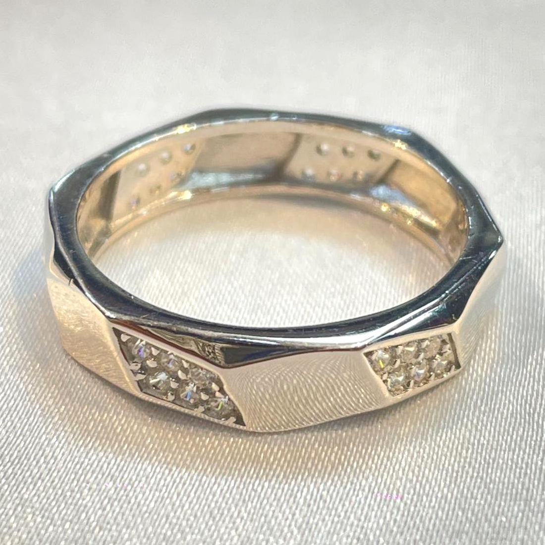 Alternating Minimalist Cz Pavé Set Ring Suvera Jewelery 925_Silver_Ring Dainty_Silver_Ring Diamond_Ring Engagement_Ring Eternity_Band Gift_for_Him Handmade_Jewelry Personalized_Gift Promise_Ring Silver_Ring silver_ring_men Statement_Ring