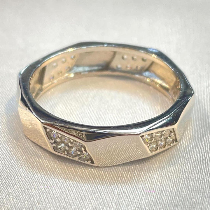 Alternating Minimalist Cz Pavé Set Ring Suvera Jewelery 925_Silver_Ring Dainty_Silver_Ring Diamond_Ring Engagement_Ring Eternity_Band Gift_for_Him Handmade_Jewelry Personalized_Gift Promise_Ring Silver_Ring silver_ring_men Statement_Ring