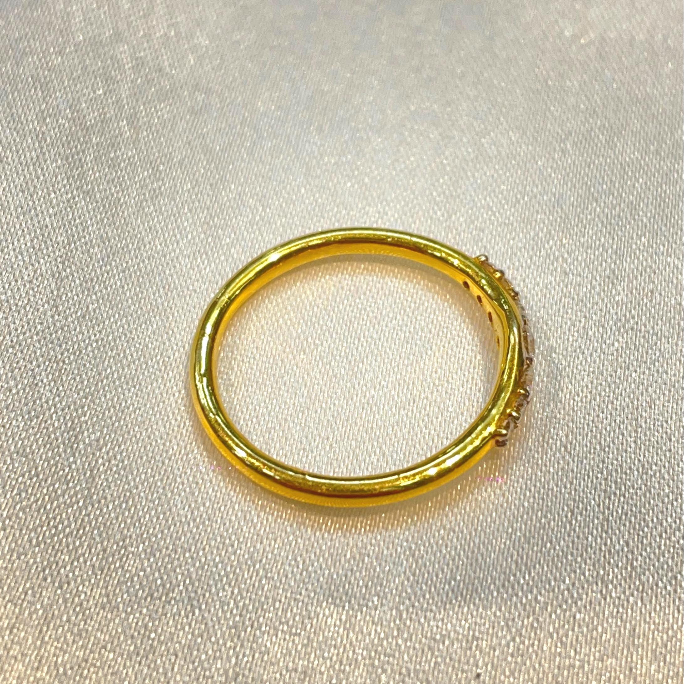 Minimal Curved Stackable Diamond Ring for Her