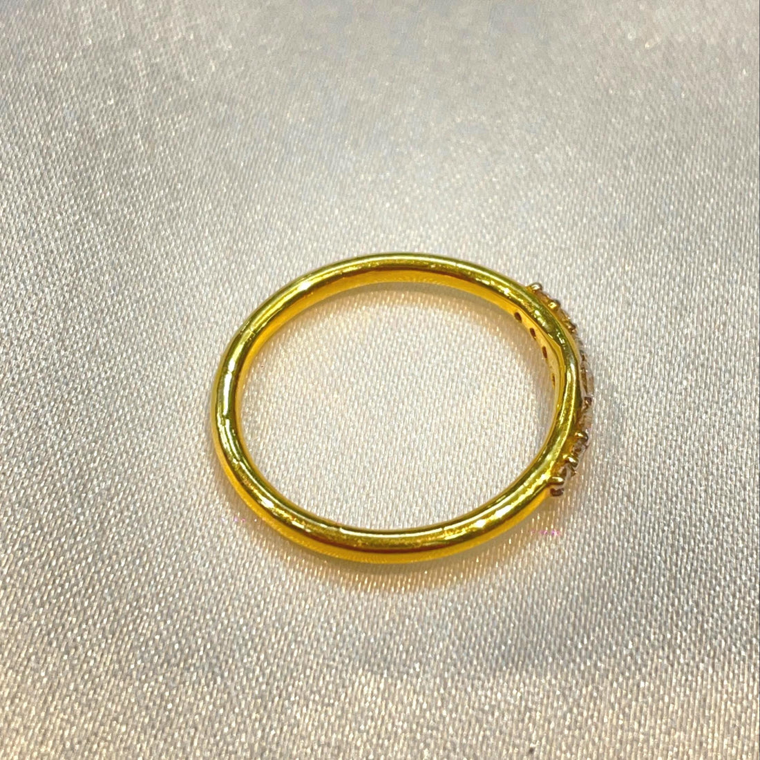 Minimal Curved Stackable Diamond Ring for Her