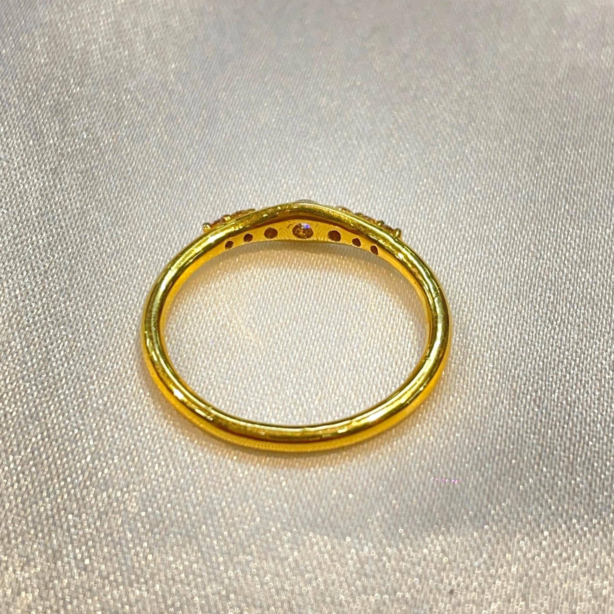 Minimal Curved Stackable Diamond Ring for Her