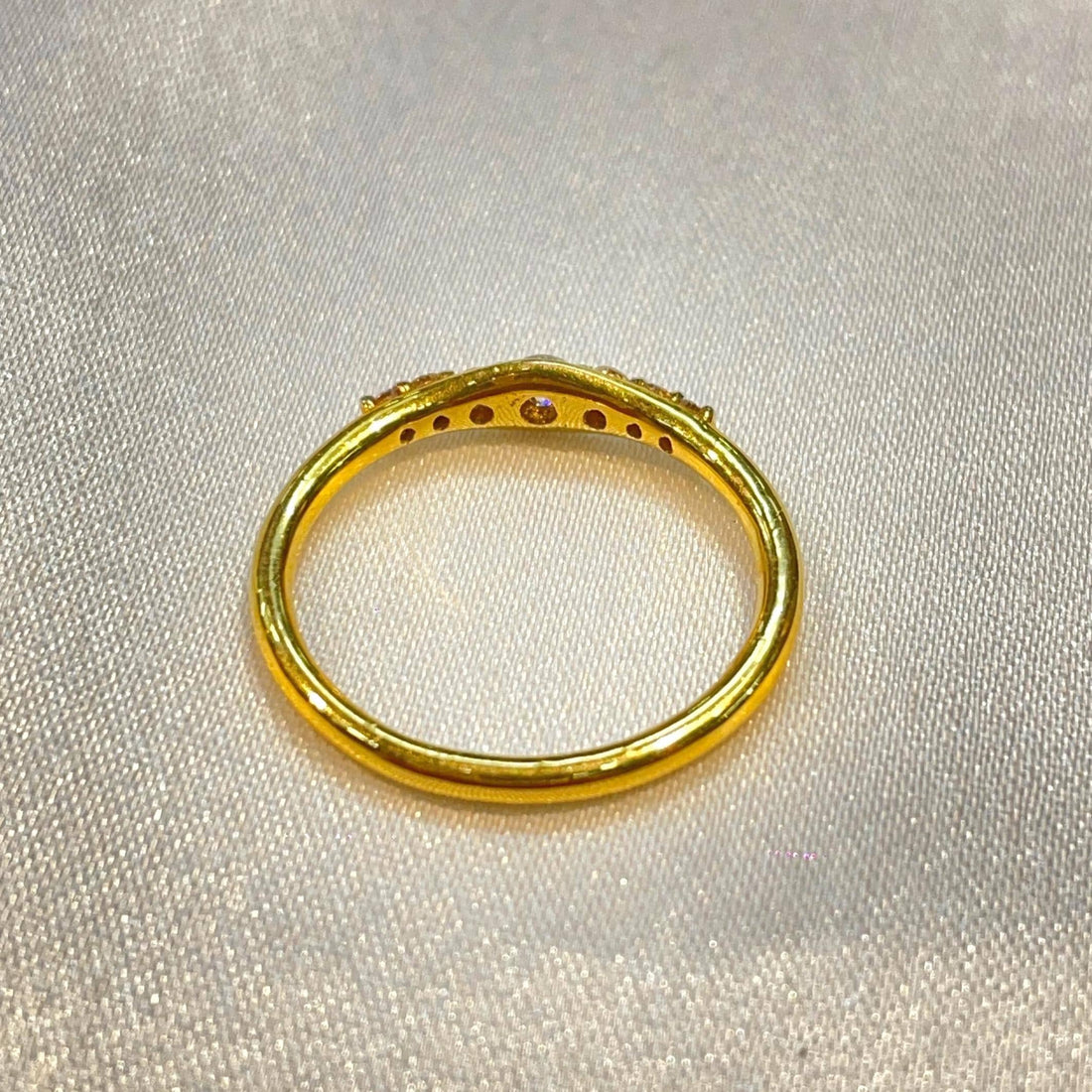 Minimal Curved Stackable Diamond Ring for Her