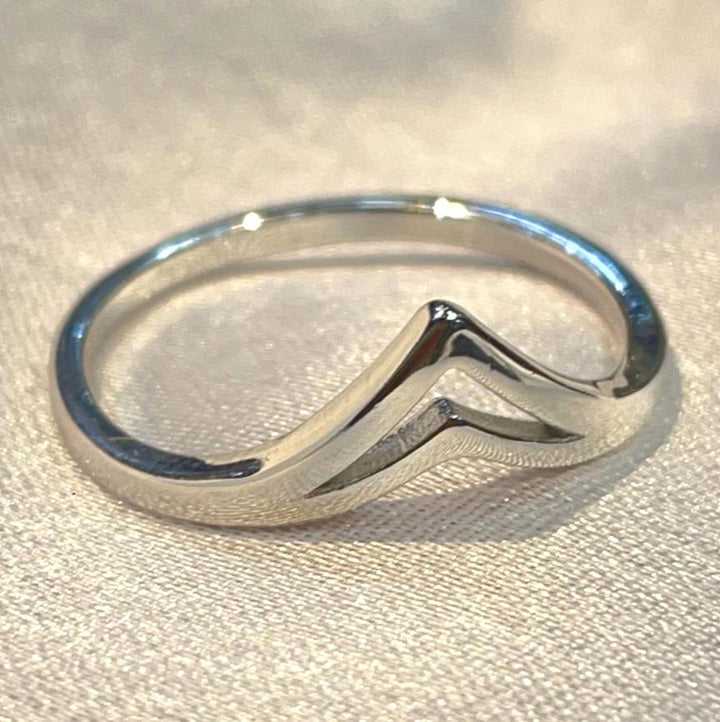 Classic Double Chevron Stackable Ring for Her Suvera Jewelery 925_Silver_Ring birthday_gift chunky_rings Cocktail_Ring curved_wedding_band dainty_silver_rings Diamond_Ring engagement_rings eternity_ring Gift_for_Her Promise_Ring Silver_Ring