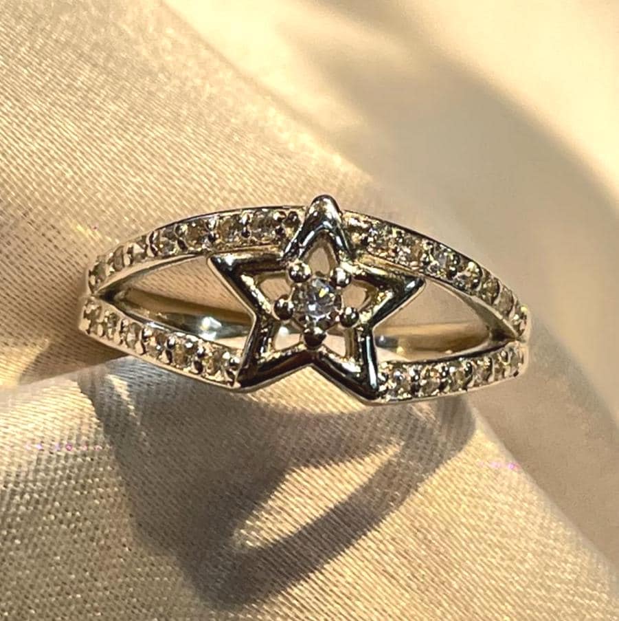=Shining Star Split Band Ring in Sterling Silver for Her Suvera Jewelery 925_Silver_Ring birthday_gift Cocktail_Ring Curved_Wedding_Band dainty_silver_rings Diamond_Ring engagement_rings Gift_for_Her handmade_jewelry Minimalist_Ring Silver_Ring