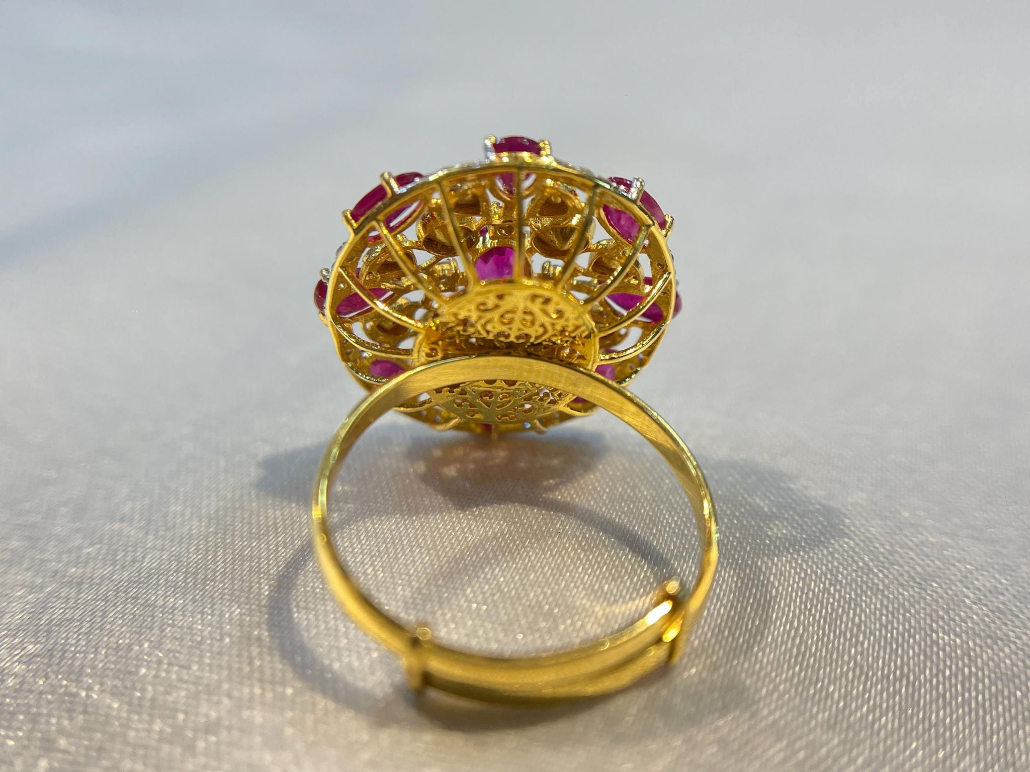 Handcrafted Ruby and Diamond Cocktail Ring for Women Suvera Jewelery 14k_Gold_Ring 18k_Gold_Ring Anniversary_gift Cocktail_Ring Dainty_Gold_Ring Diamond_Ring Engagement_Ring Gift_for_Her Gold_Jewelry Gold_Ring Promise_Ring ruby_gold_ring