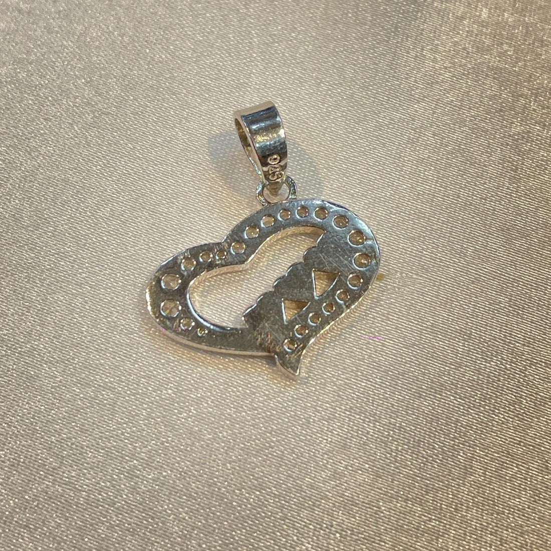 925 Sterling Silver Triple Heart Pendant, Pave CZ Diamond Accents