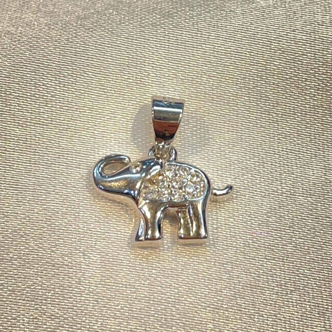 Sterling Silver Elephant Pendant with Pave Cz Detailing, Good Luck Charm Suvera Jewelery 925_Sterling_Silver anniversary_gift birthday_gift dainty_necklace diamond_necklace elephant_pendant everyday_necklace gift_for_her minimalist_necklace