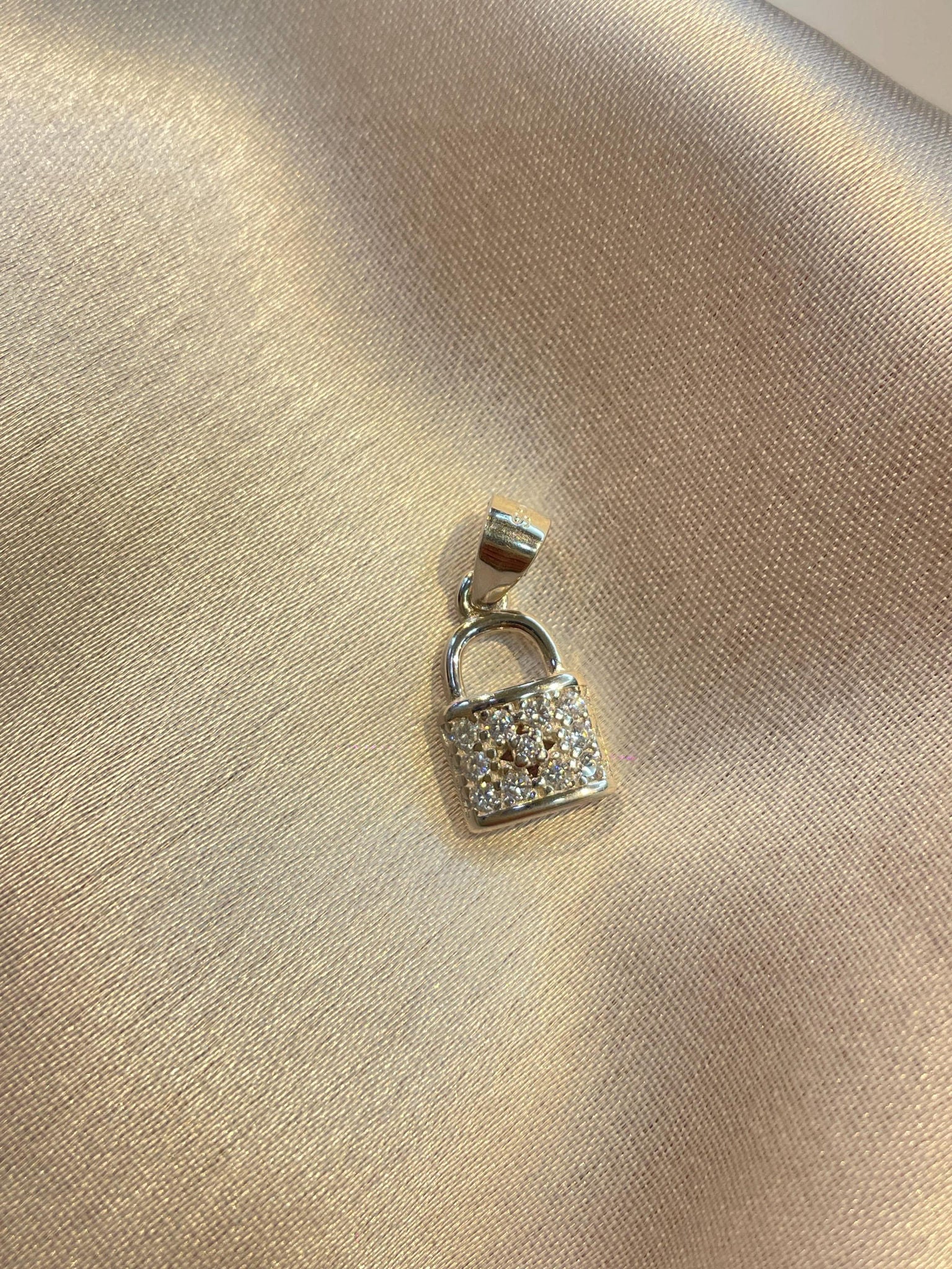 Crystal-Encrusted Sterling Silver Lock Pendant, Symbol of Love & Security Suvera Jewelery birthday_gift birthstone_necklace charm_necklace Christmas_Gift custom_pendant dainty_necklace diamond_necklace everyday_necklace gift_for_her