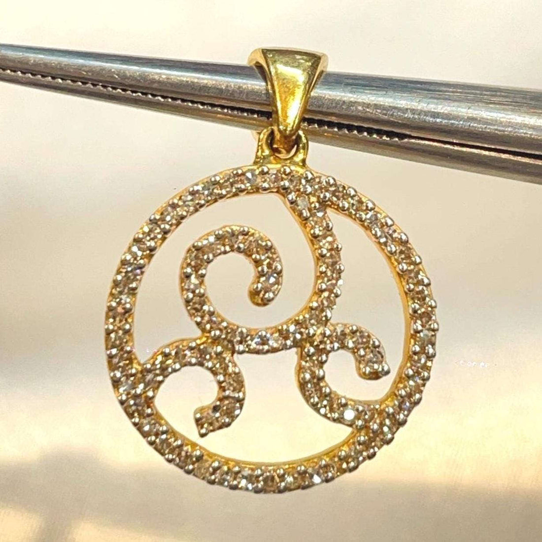 Gold Swirl Medallion Pendant Suvera Jewelery