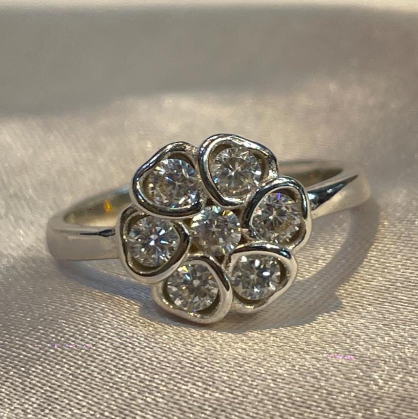 Floral Cluster Daisy Ring for Her