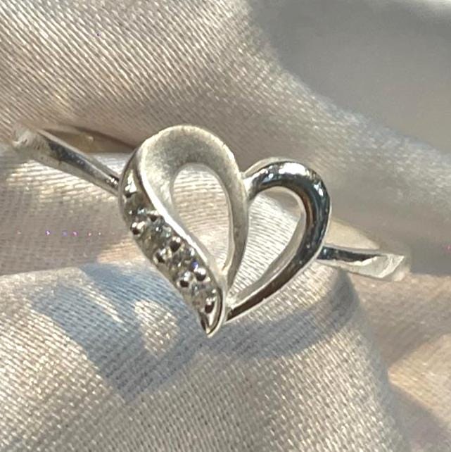 Dainty Open Heart Promise Ring in Sterling Silver for Her Suvera Jewelery 925_Silver_Ring birthday_gift chunky_rings Cocktail_Ring dainty_silver_rings Diamond_Ring engagement_rings Gift_for_Her handmade_jewelry Heart Promise_Ring Silver_Ring