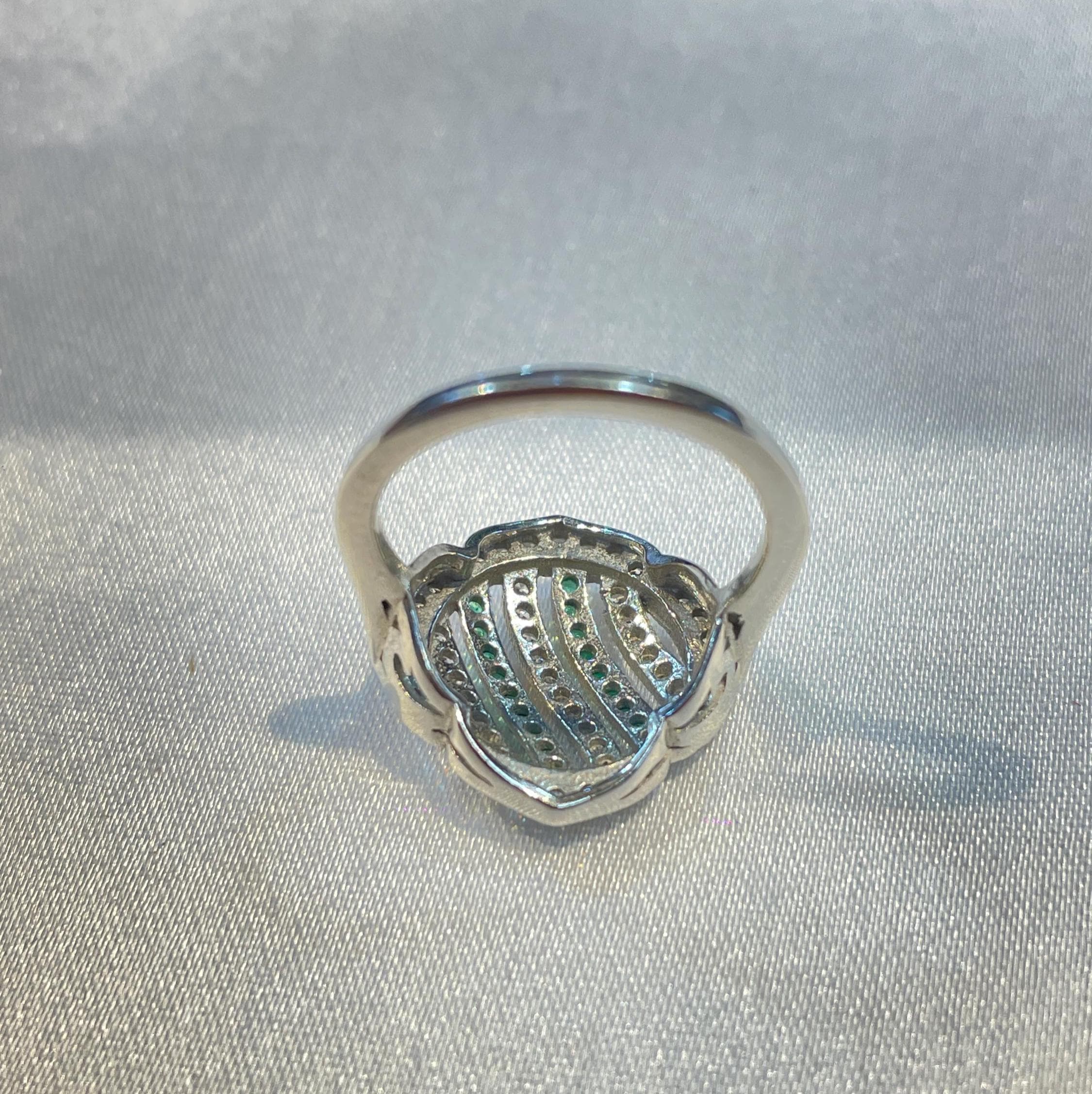 Abstract Emerald Line Pavé Ring in 925 Sterling Silver Suvera Jewelery 925_Silver_Ring Cocktail_Ring Dainty_Silver_Ring Diamond_Ring Engagement_Ring Gift_for_her Handmade_Jewelry Handmade_Ring Minimalist_Jewelry Personalized_Gift Promise_Ring