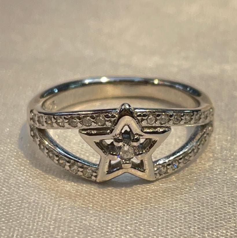 =Shining Star Split Band Ring in Sterling Silver for Her Suvera Jewelery 925_Silver_Ring birthday_gift Cocktail_Ring Curved_Wedding_Band dainty_silver_rings Diamond_Ring engagement_rings Gift_for_Her handmade_jewelry Minimalist_Ring Silver_Ring
