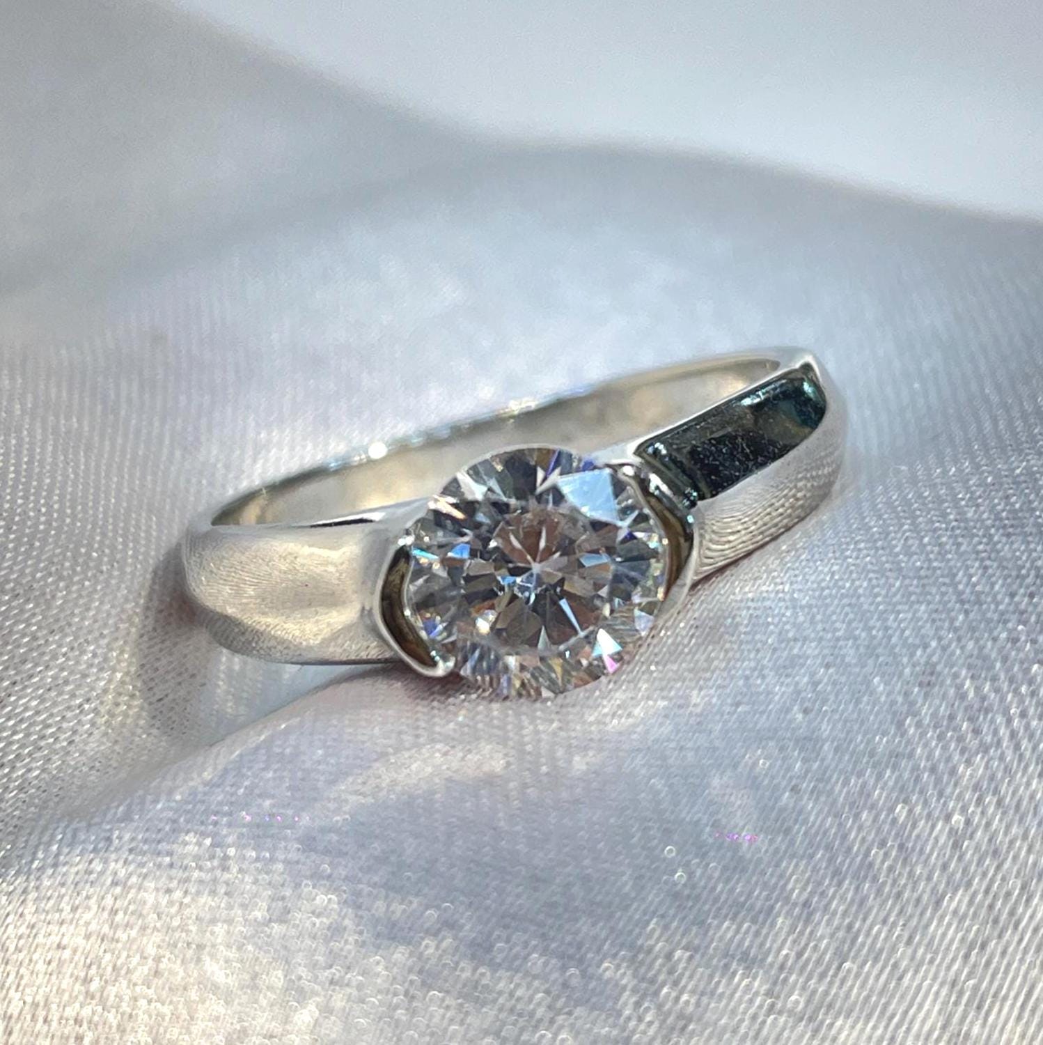 Cz Solitaire Men’s Bezel Set Engagement Ring in Sterling Silver Suvera Jewelery 925_Silver_Ring Dainty_Silver_Ring Diamond_Ring Engagement_Ring Gift_for_Him Handmade_Jewelry Men's_Ring Minimalist_Jewelry Personalized_Gift Promise_Ring