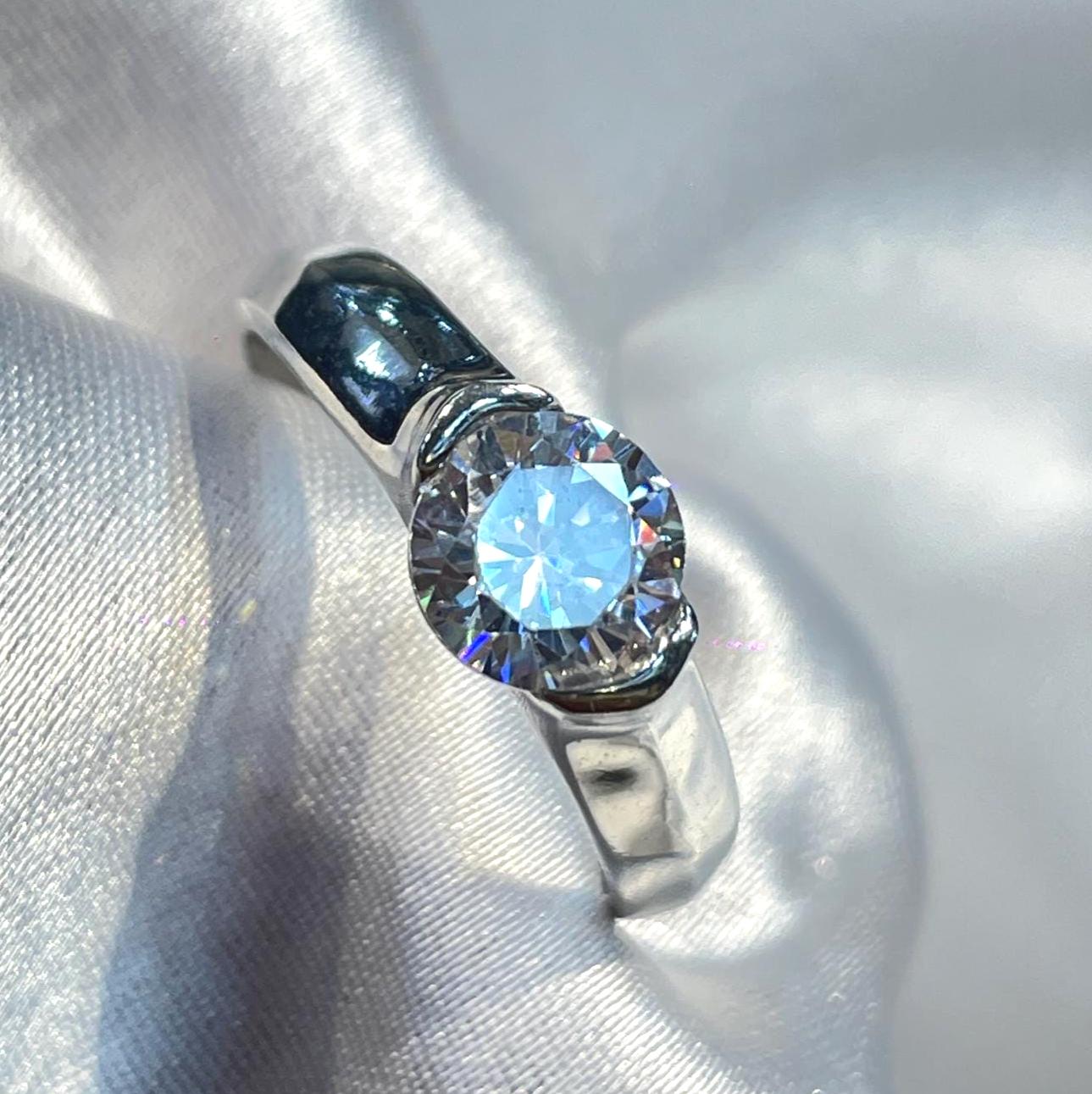 Cz Solitaire Men’s Bezel Set Engagement Ring in Sterling Silver Suvera Jewelery 925_Silver_Ring Dainty_Silver_Ring Diamond_Ring Engagement_Ring Gift_for_Him Handmade_Jewelry Men's_Ring Minimalist_Jewelry Personalized_Gift Promise_Ring
