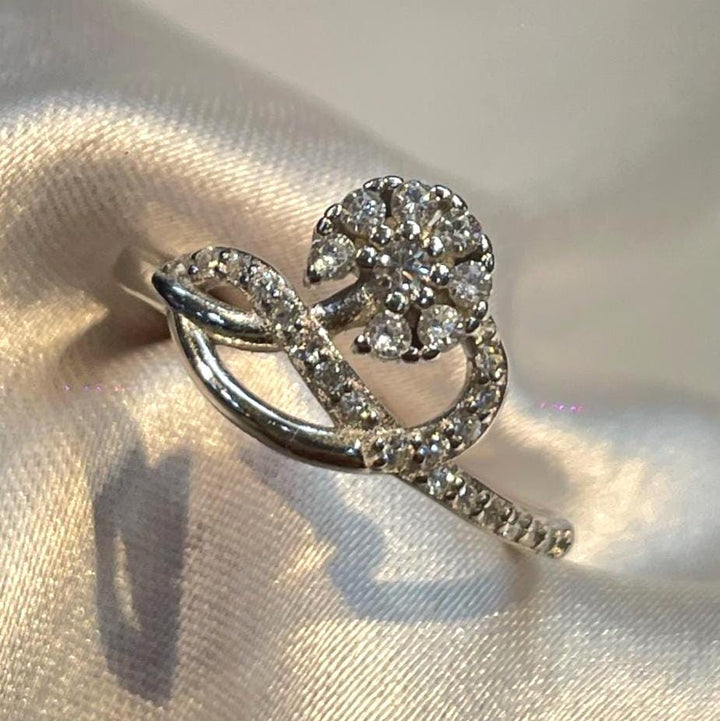 Dainty Cz Cluster Set Ring in Sterling Silver Suvera Jewelery 925_Silver_Ring birthday_gift Cocktail_Ring Curved_Wedding_Band dainty_silver_rings Diamond_Ring engagement_rings Gift_for_Her handmade_jewelry Minimalist_Ring Silver_Ring
