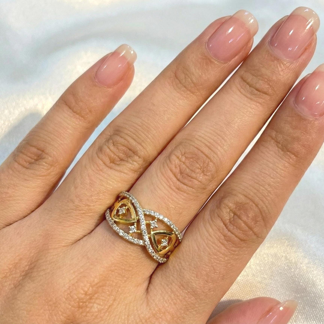 Eternal Grace Diamond Openwork Gold Ring Suvera Jewelery 14k_Gold_Ring 18k_Gold_Ring Anniversary_Ring Christmas_Gift Chunky_Ring Diamond_Ring Engagement_Gift Gold_Ring Gold_Ring_Women Open_Wedding_Band Statement_Ring Vintage_Gold_Ring