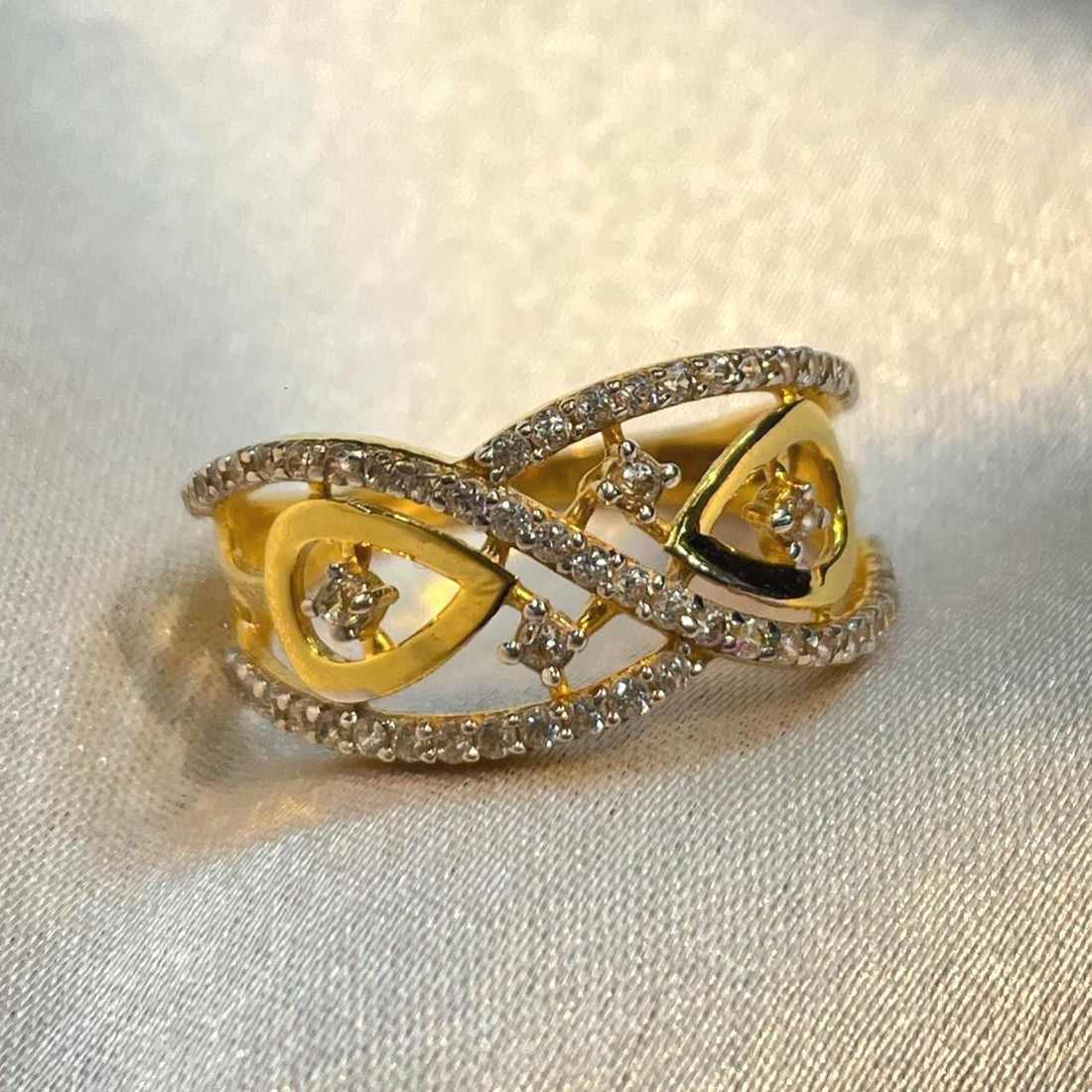 Eternal Grace Diamond Openwork Gold Ring Suvera Jewelery 14k_Gold_Ring 18k_Gold_Ring Anniversary_Ring Christmas_Gift Chunky_Ring Diamond_Ring Engagement_Gift Gold_Ring Gold_Ring_Women Open_Wedding_Band Statement_Ring Vintage_Gold_Ring