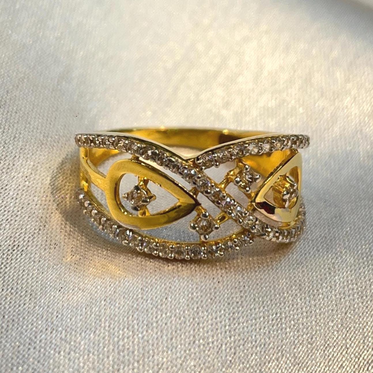 Eternal Grace Diamond Openwork Gold Ring Suvera Jewelery 14k_Gold_Ring 18k_Gold_Ring Anniversary_Ring Christmas_Gift Chunky_Ring Diamond_Ring Engagement_Gift Gold_Ring Gold_Ring_Women Open_Wedding_Band Statement_Ring Vintage_Gold_Ring