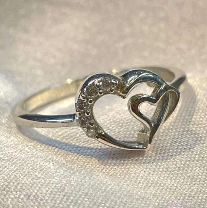 Cute Heart in Heart Promise Ring for Her Suvera Jewelery Anniversary_Gift Birthday_Gift Christmas_Gift Dainty_Ring Dainty_Silver_Ring Delicate_Ring Gift_For_Her Handmade_Ring Promise_Ring Ring_for_Mom Silver_Ring Sterling_Silver_Ring